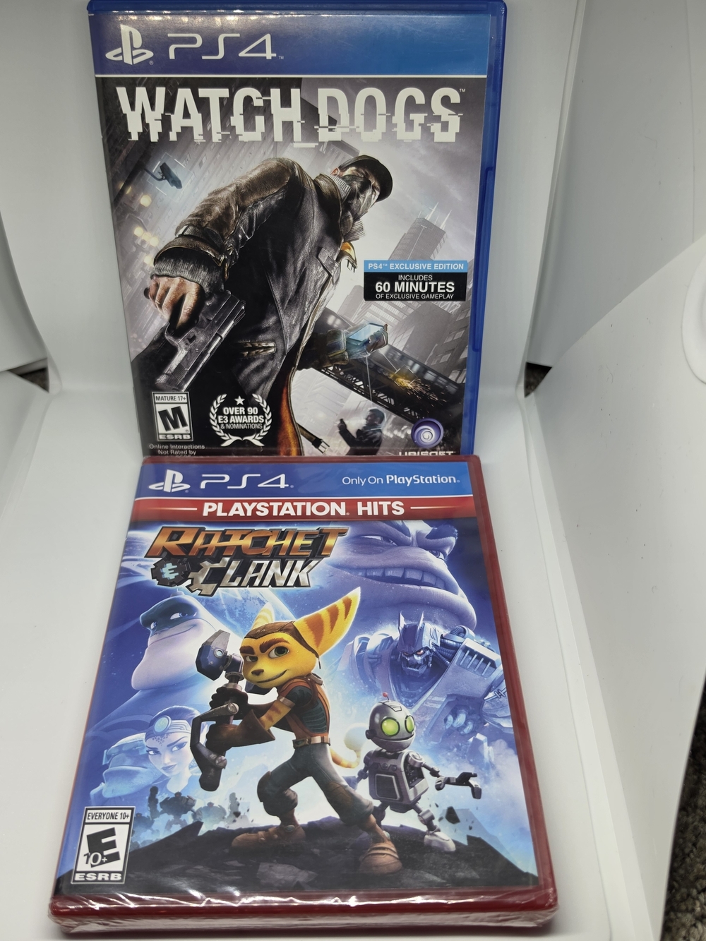 Sony PS4 Blue Watch Dogs & Ratchet & Clank Game Pair